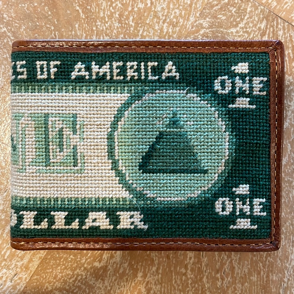 Smathers & Branson Needlepoint Wallet, One Dollar Bill